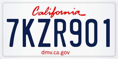 CA license plate 7KZR901