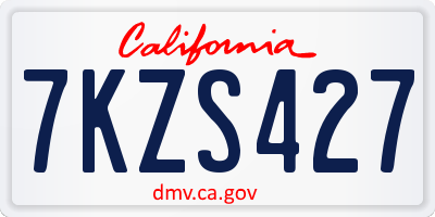 CA license plate 7KZS427