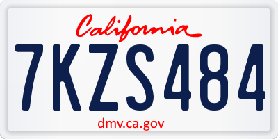 CA license plate 7KZS484
