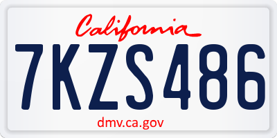 CA license plate 7KZS486