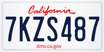 CA license plate 7KZS487