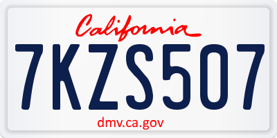 CA license plate 7KZS507