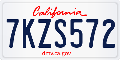 CA license plate 7KZS572