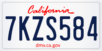 CA license plate 7KZS584