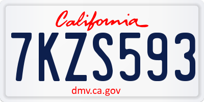 CA license plate 7KZS593