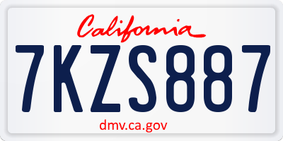 CA license plate 7KZS887