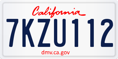 CA license plate 7KZU112