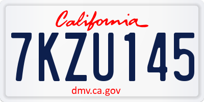 CA license plate 7KZU145