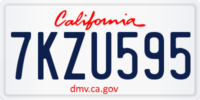 CA license plate 7KZU595