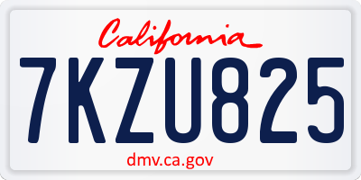 CA license plate 7KZU825