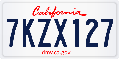 CA license plate 7KZX127