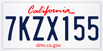 CA license plate 7KZX155