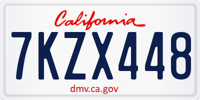 CA license plate 7KZX448