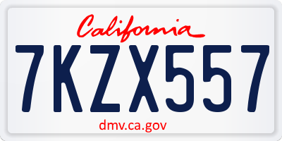 CA license plate 7KZX557