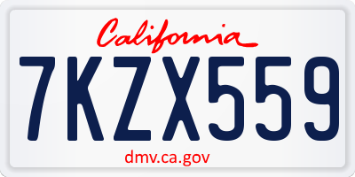 CA license plate 7KZX559