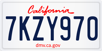 CA license plate 7KZY970