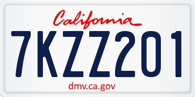 CA license plate 7KZZ201