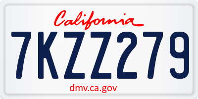 CA license plate 7KZZ279