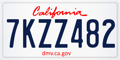 CA license plate 7KZZ482