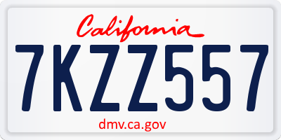 CA license plate 7KZZ557