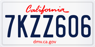 CA license plate 7KZZ606