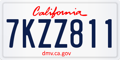 CA license plate 7KZZ811