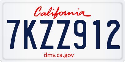 CA license plate 7KZZ912