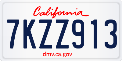 CA license plate 7KZZ913