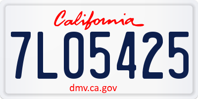 CA license plate 7L05425