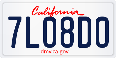 CA license plate 7L08D0