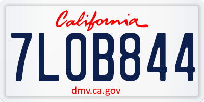 CA license plate 7L0B844