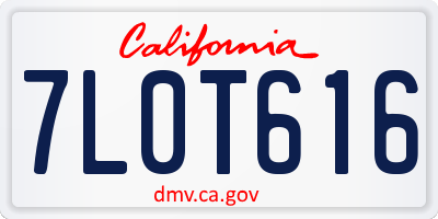 CA license plate 7L0T616