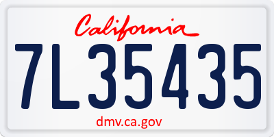 CA license plate 7L35435