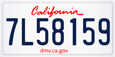 CA license plate 7L58159