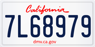 CA license plate 7L68979