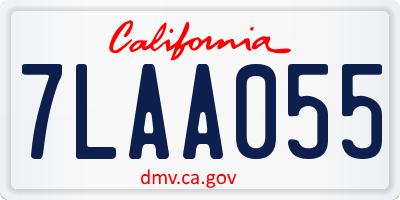 CA license plate 7LAA055