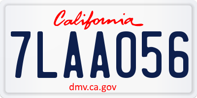 CA license plate 7LAA056