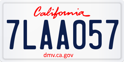 CA license plate 7LAA057