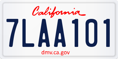 CA license plate 7LAA101