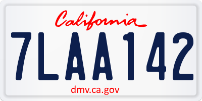 CA license plate 7LAA142