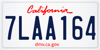 CA license plate 7LAA164