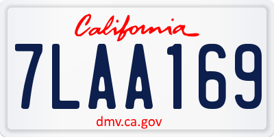 CA license plate 7LAA169