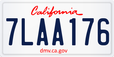 CA license plate 7LAA176