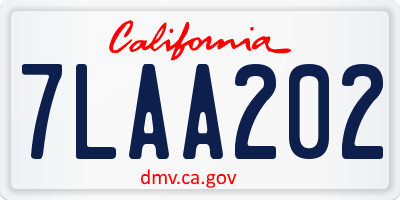 CA license plate 7LAA202