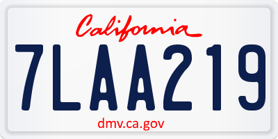CA license plate 7LAA219