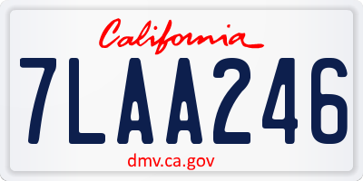 CA license plate 7LAA246