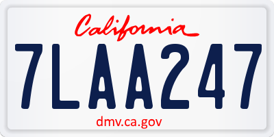 CA license plate 7LAA247