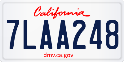 CA license plate 7LAA248
