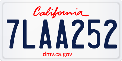 CA license plate 7LAA252