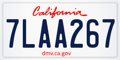 CA license plate 7LAA267